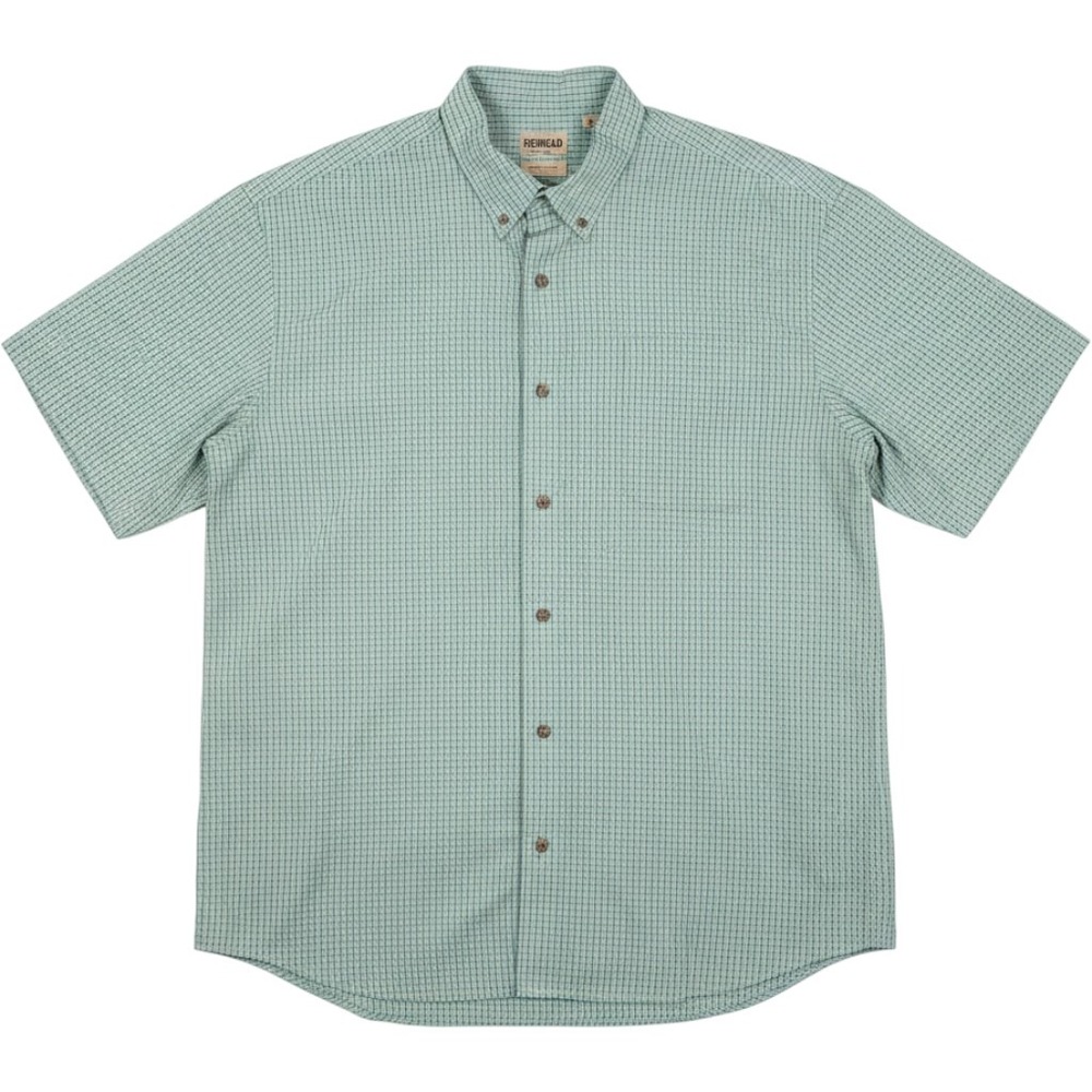 RedHead Button Down Mens 3XL Green Blue Plaid Short Sleeve Cotton Outdoor Shirt